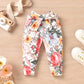 Aalizzwell 0-3 Months Newborn Infant Baby Girls Clothes Floral Long Sleeve Bodysuit Fall Winter Outfit Pink