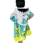 Athaelay Wearable Towel For Kids Toddlers Bath Pool Beach Swim Poncho Cover-Ups Swimwear For Little Boys Girls, Shark Theme With