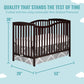 Dream On Me Chelsea 5-In-1 Convertible Crib In Espresso, Jpma Certified