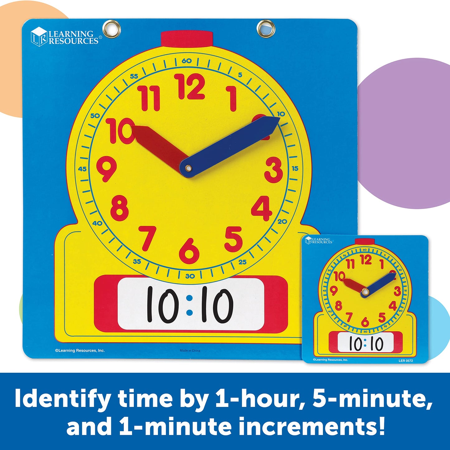 Learning Resources Write & Wipe Clocks Classroom Set - 25 Pieces, Ages 6+ Laminated Dry-Erase, Teaching Aids, Teacher Supplies,