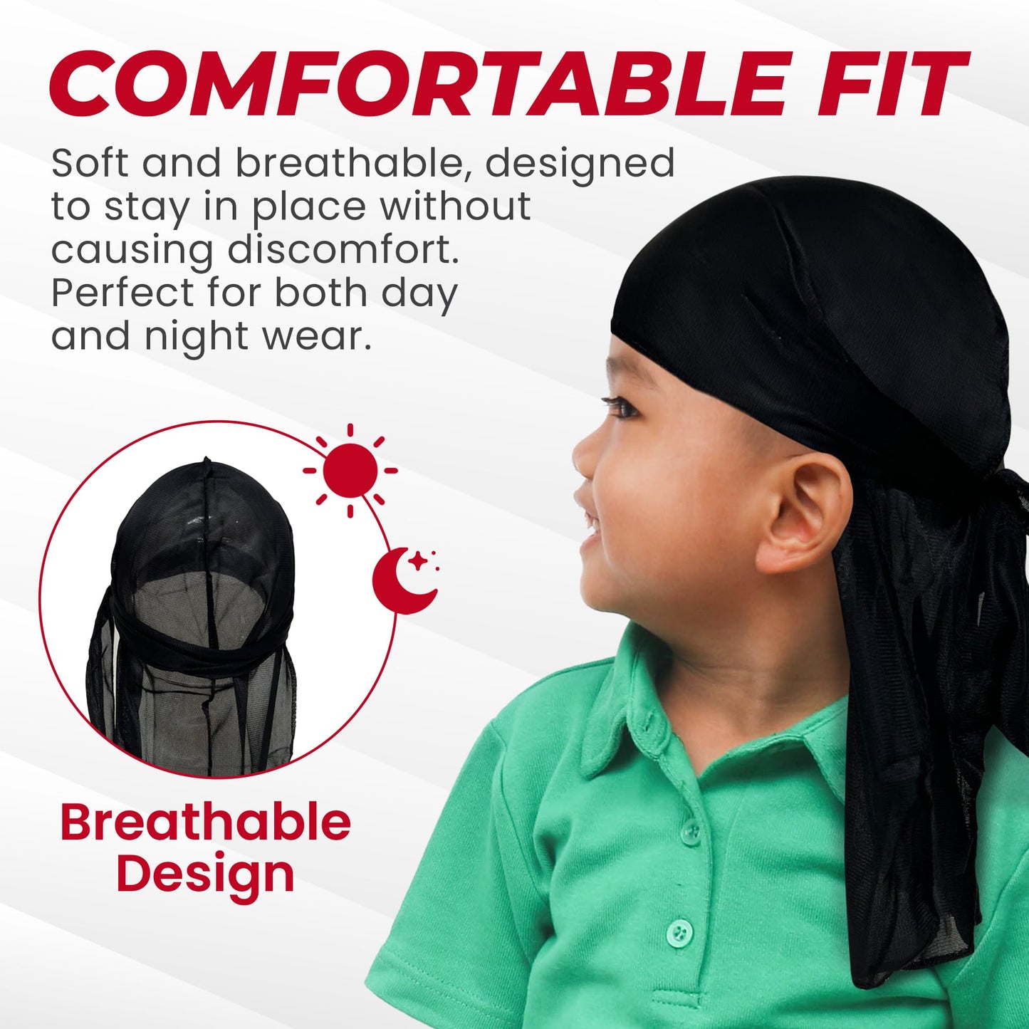 Titan Satin Baby Du Rag (Black)