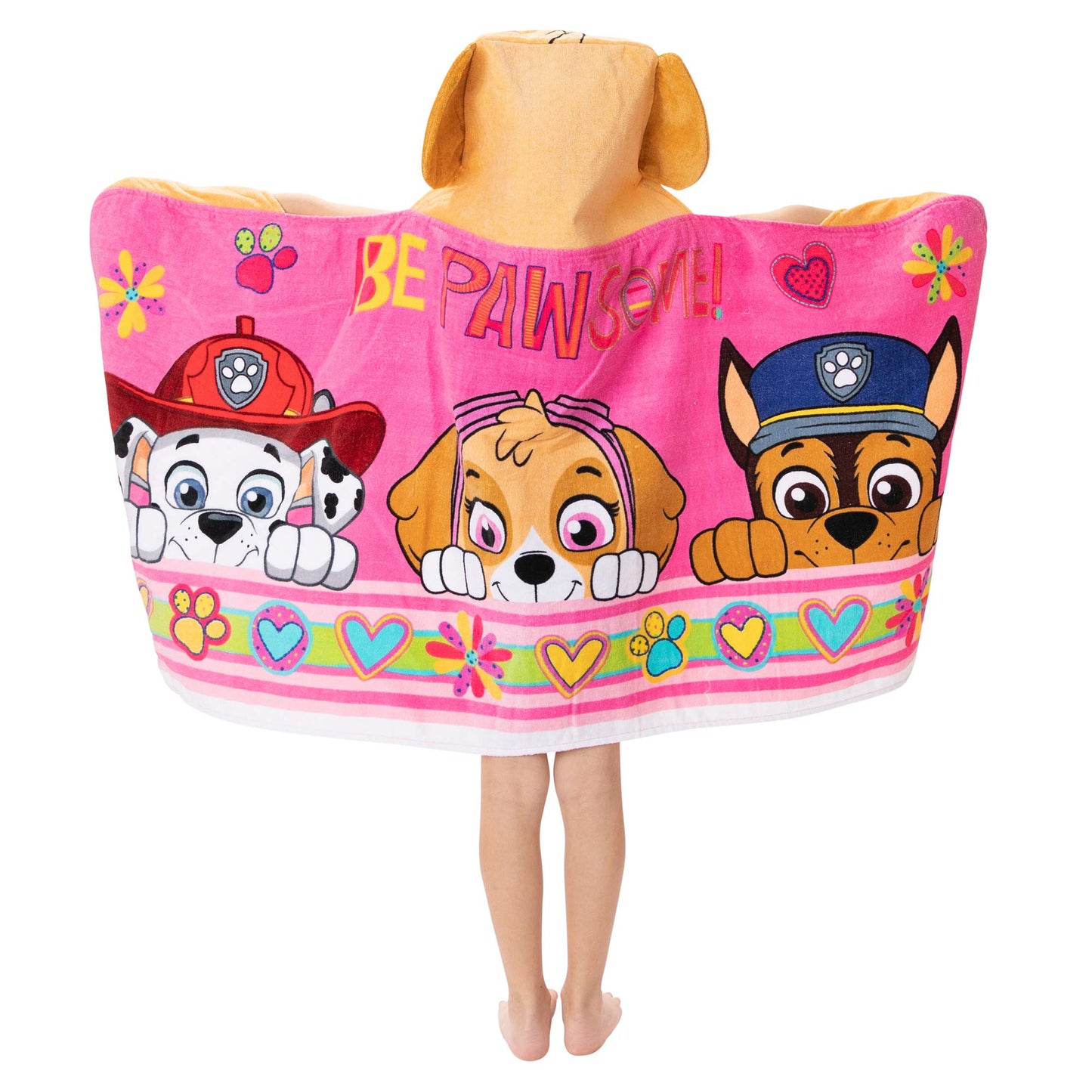 Franco Paw Patrol Pink Bath/Pool/Beach Soft Cotton Terry Hooded Towel Wrap, 24' X 50', Kids