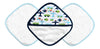 Jj Cole Washcloth And Bath Mitt Set, White Vroom, 3 Count