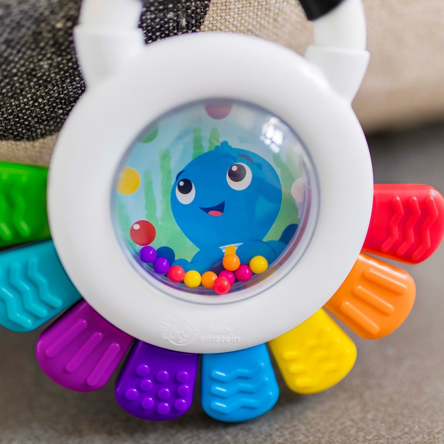 Baby Einstein Outstanding Opus The Octopus Sensory Rattle & Teether Multi-Use Toy, BPA Free & Chillable, 3 Months & up, Multicol