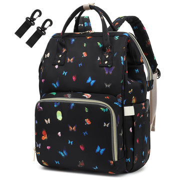Yusudan Butterfly Diaper Bag Backpack for Baby Girls, Mom Waterproof Large Nappy Bags for Women