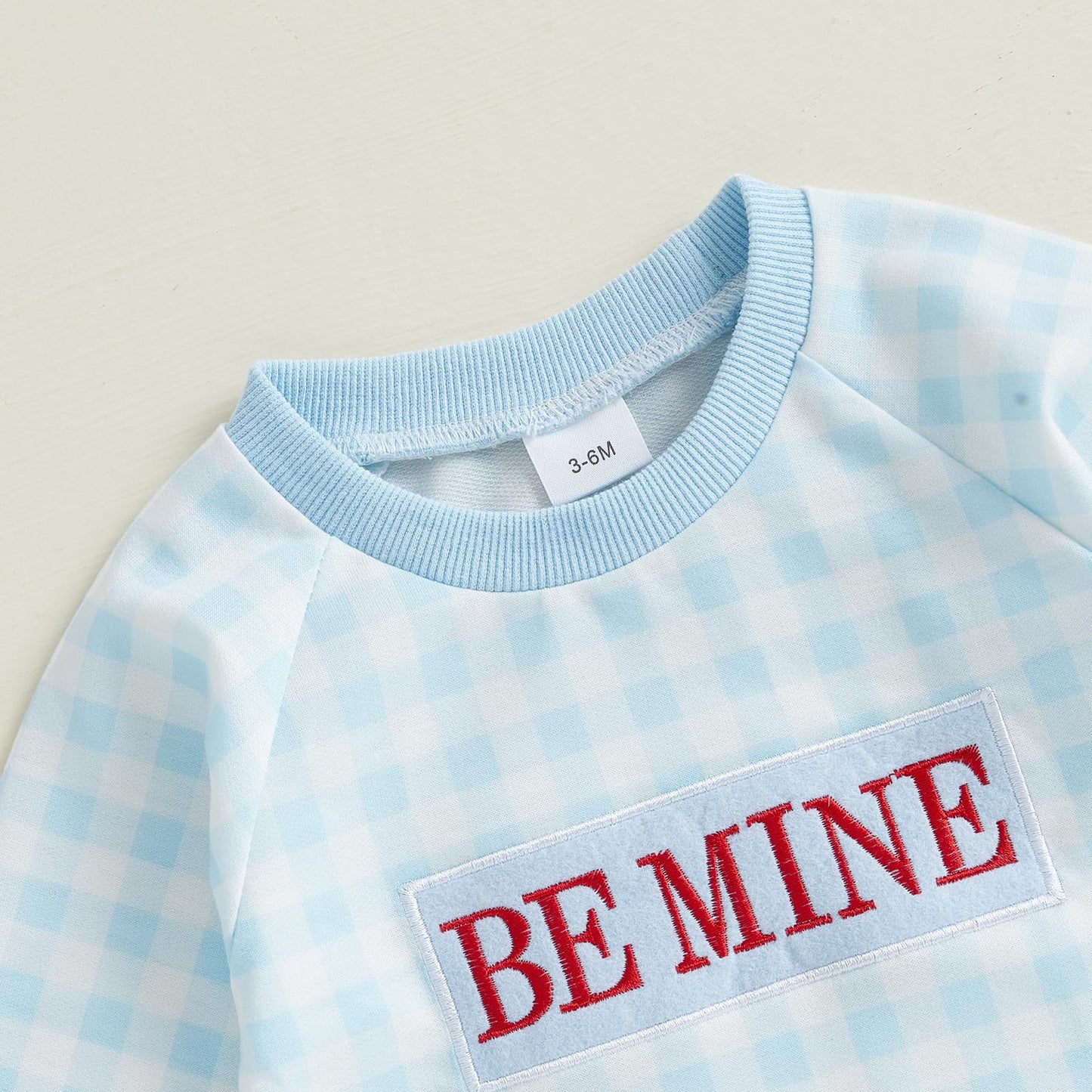 Molzulams Valentines Day Baby Girl Boy Outfit Be Mine Embroidery Romper Palid Love Heart Jumpsuit Sweet Cute Fall Clothes (Blue,