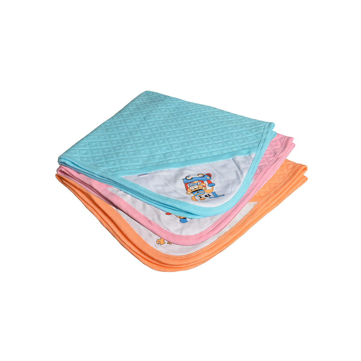 CATCUB Ultra Soft Cotton Baby Hooded Towel Combo  Pack of 3 (Blue II Orange II Pink)