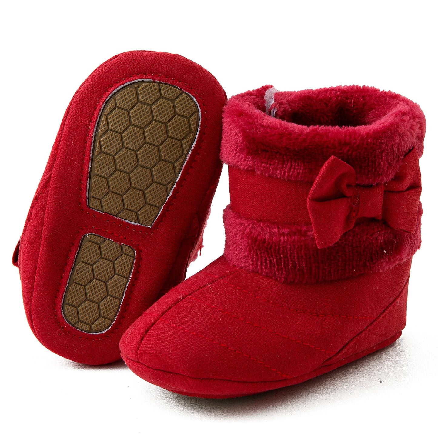 Jastore Infant Baby Boys Girls Boots Slippers Winter Warm Snow Boots Baby Girl Newborn Toddlers (Red, US Footwear Size System, I