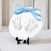 Nuby Baby Keepsake Ornament Hand & Footprint Clay Casting Kit with Easel Plus Blue & Pink Ribbons for Newborn Girls & Boys