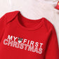 Von Kilizo Baby Girl Christmas Outfit Baby Girl Long Sleeve Rompers Striped Pant Sets My First Christmas Baby Girl Outfit Infant