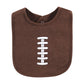 Hudson Baby Unisex Baby Cotton Bibs, Brown Football, One Size