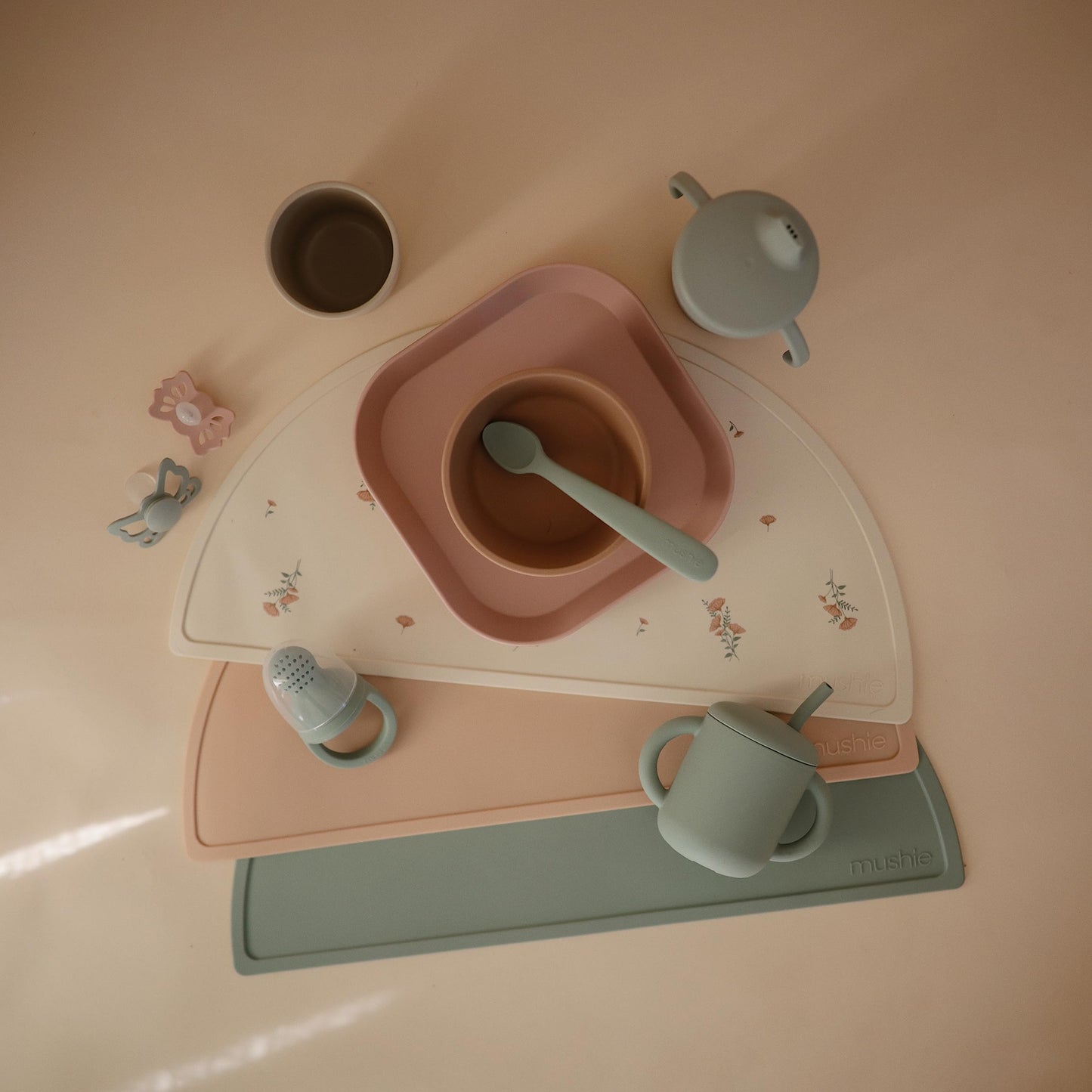 Mushie Silicone Placemat For Kids | Bpa-Free Non-Slip Design (Blush)