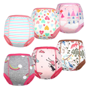 Moomoo Baby Cotton Training Pants Strong Absorbent Toddler Potty Training Underwear For Baby Girls 7T