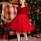 Arshiner Girls Christmas Dress Velvet Tutu Long Sleeve Winter Holiday Valentines Outfit Red Size 7