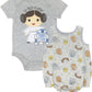 STAR WARS C-3PO Princess Leia Chewbacca R2 D2 Newborn Baby Girls Bodysuit and Romper Grey 0-3 Months