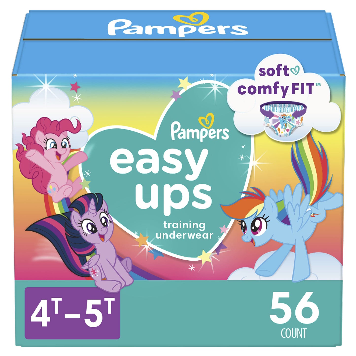 Pampers Training Pants - Easy Ups Girls & Boys - Size 4T-5T, 56 Count, My Little Pony Potty Underwear (Packaging May Vary)