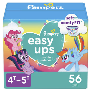 Pampers Training Pants - Easy Ups Girls & Boys - Size 4T-5T, 56 Count, My Little Pony Potty Underwear (Packaging May Vary)