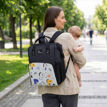 R For Rabbit Caramello Dino Diaper Bag For Mothers Travel Multipurpose Stylish Backpack With 11 Pockets, Water Resistant Large S