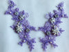 Wtbv.N 23X9Cm Sew On Beaded Rhinestones Light Purple Lace Applique Veil Manual Diy Accessories 2Pcs/Bag