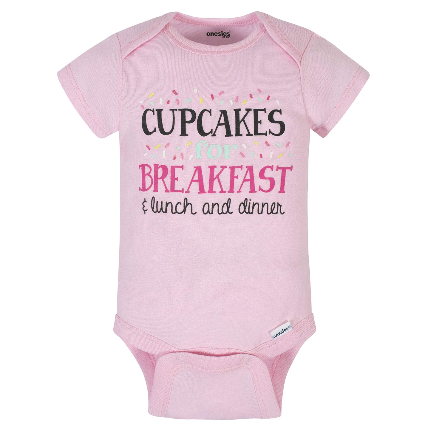 Onesies Brand Baby Girl'S 8-Pack Short Sleeve Mix & Match Bodysuits, Pink Sweet Treats
