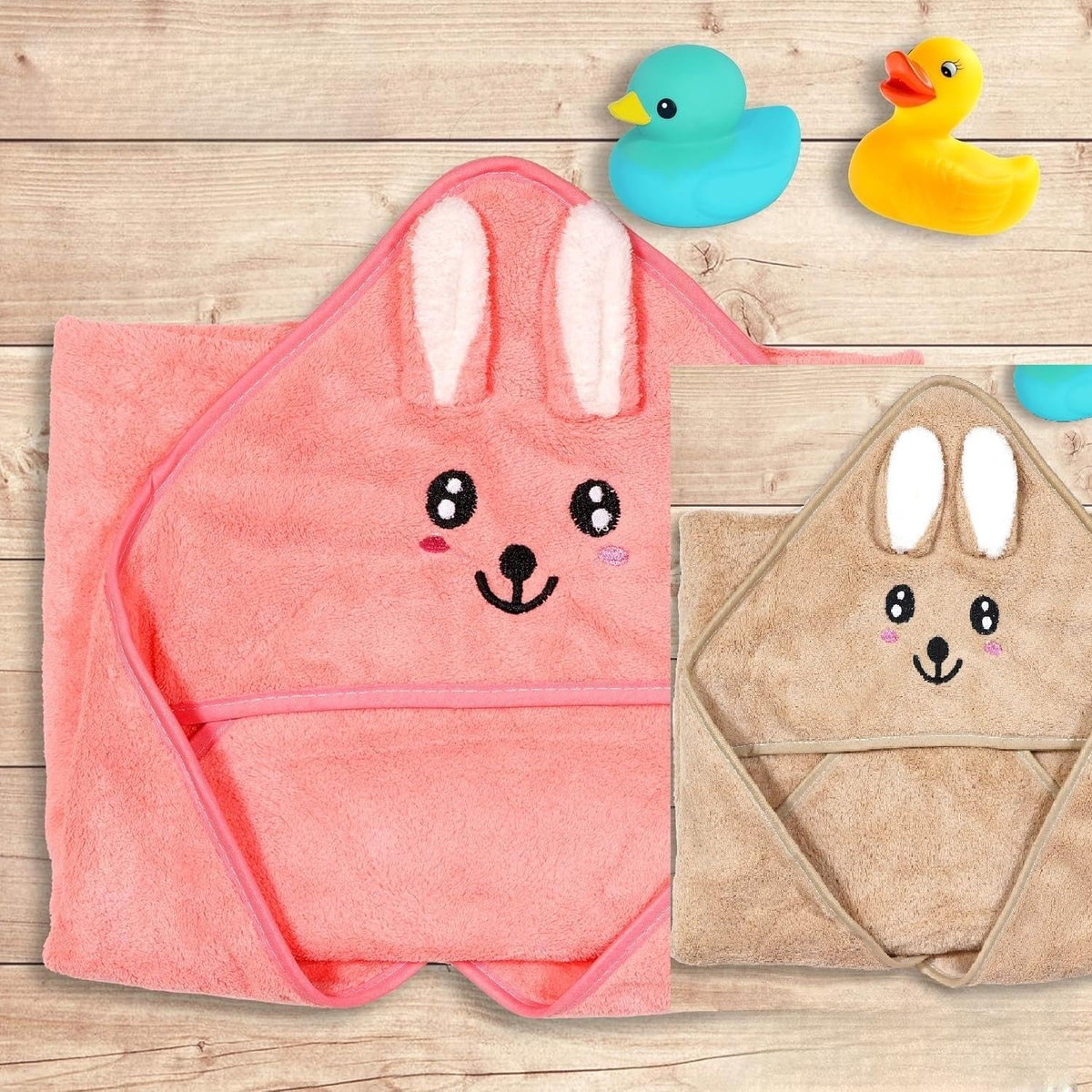 Adorable Animal Design Baby Hooded Towels  Soft and Absorbent 2 pcs Any Colours