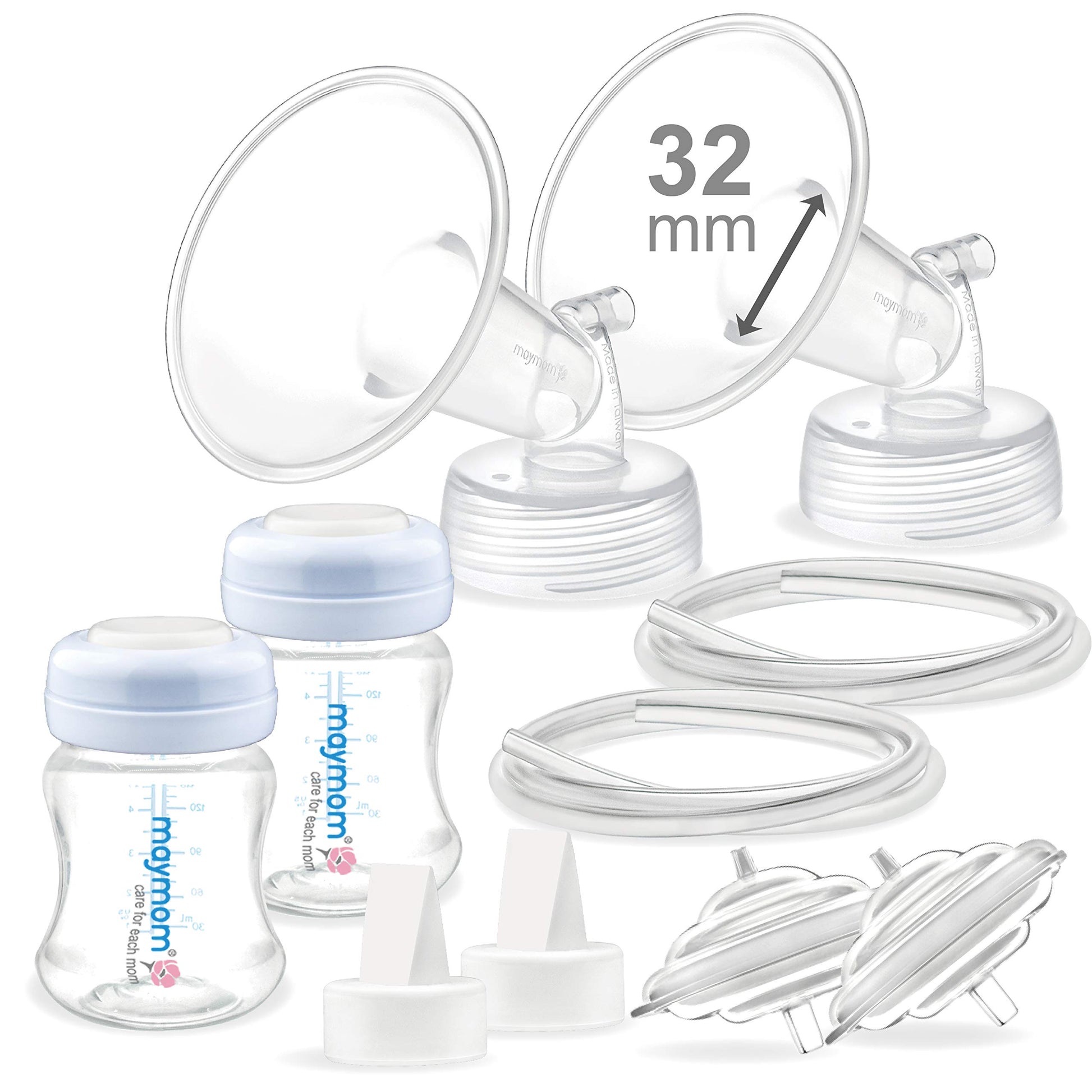 Maymom Pump Parts Compatible with Spectra S2 Spectra S1 Valves Tubes Bottles Backflow Protectors, Not Original Spectra S2 Replac