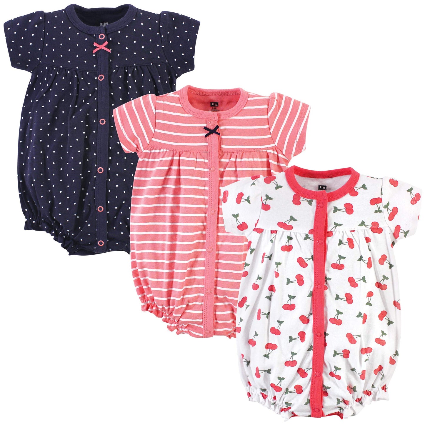 Hudson Baby Unisex Cotton Rompers, Little Cherries, 12-18 Months