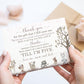 Girls Woodland Baby Shower Thank You Cards And Envelopes (15 Pack) Girls Notecards With Message From Babies - Rustic Floral Pink