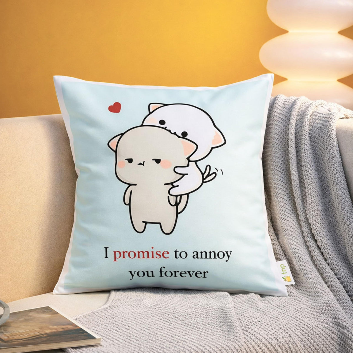 fnp Promise to Annoy You Cute Couple Cushion  Personalised Wedding, Anniversary & Home Dcor Gift