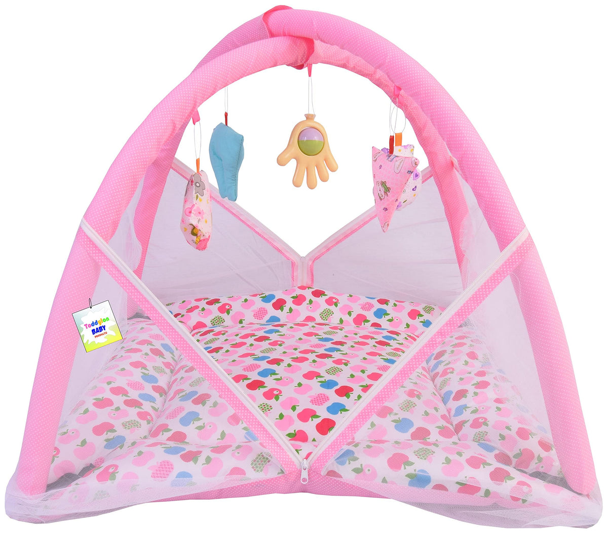 Toddylon Baby Bedding Set for New Born Play Gym Bed (06 Months) Pink