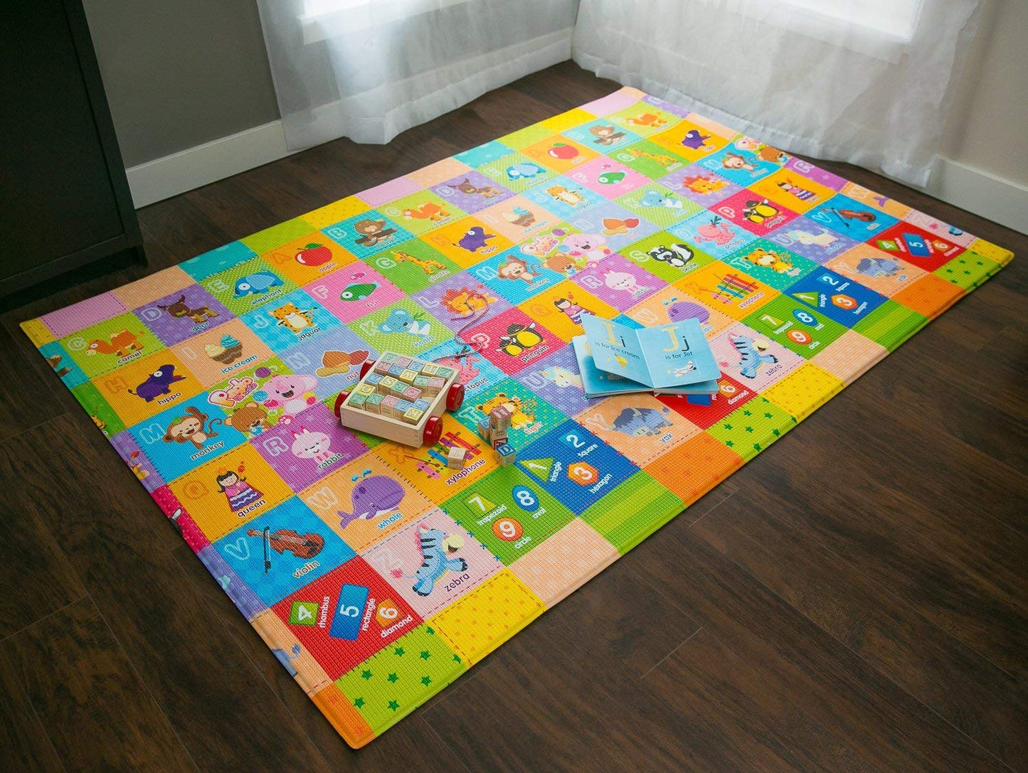 Baby Care Play Mat (Medium, Playful - Pinko & Friend) 73 X 49 Original One-Piece Reversible Rollable Waterproof Play Mat For Inf