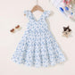 Younger Tree Toddler Baby Girl Dress Summer Outfits Flutter Sleeve Smocked Dress Kids Causal Boho Dresses Clothes (5-6T, Elegant