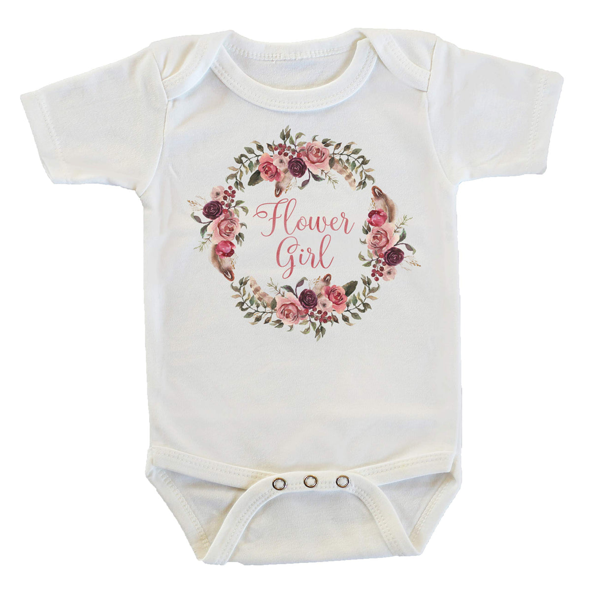 Flower Girl Wedding Wreath Onesie / Bodysuits (03 Months, Wreath 1)