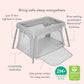 Newton Baby Compact Travel Crib & Play Yard | Breathable & Washable Mattress, Foldable Carry-On Size, Backpack Straps, Gray, New