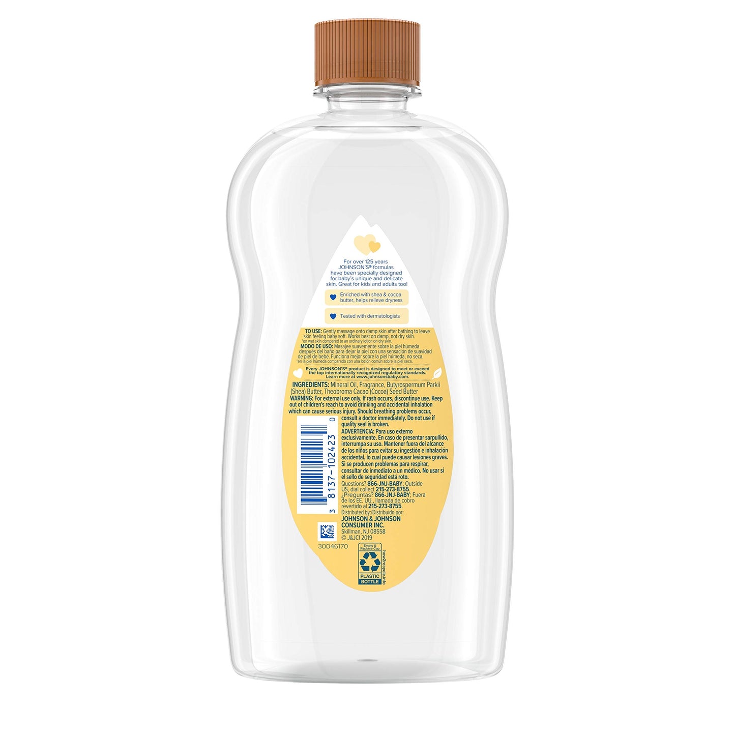 Johnson'S Baby Mineral Oil Enriched With Shea & Cocoa Butter For Baby Massage & To Prevent Moisture Loss & Help Relieve Dry Skin