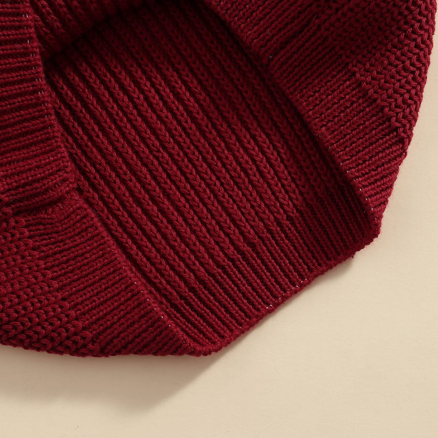 Infant Toddler Baby Girl Boy Knit Sweater Pullover Sweatshirt Warm Long Sleeve Shirt Tops Knitted Fall Winter Clothes (Red, 3-4T