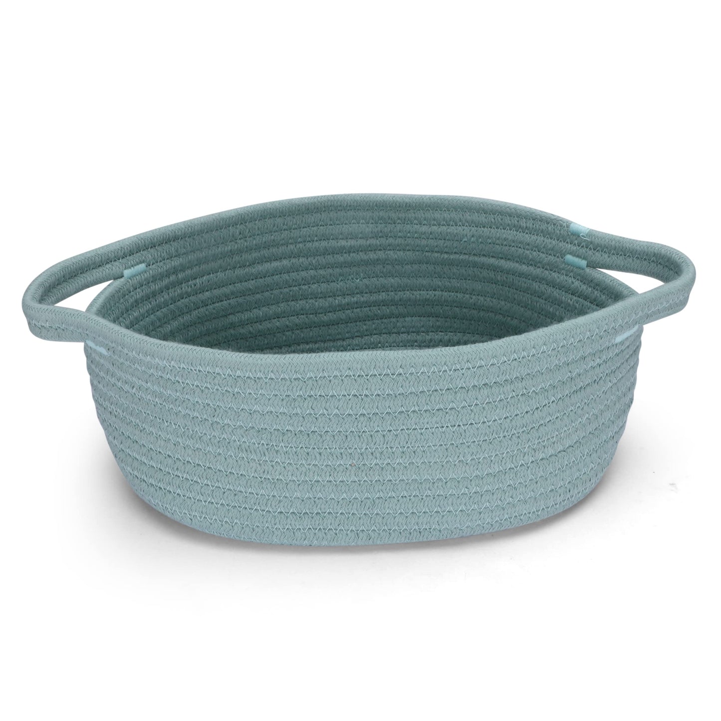 XUANGUO Small Woven Basket Cute Oval Cotton Rope Baby Gifts Baskets with Handle Empty Wicker Storage Baskets For Kids Cat Dog To