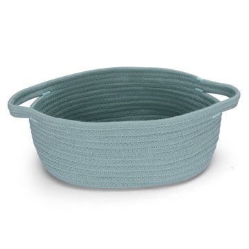 XUANGUO Small Woven Basket Cute Oval Cotton Rope Baby Gifts Baskets with Handle Empty Wicker Storage Baskets For Kids Cat Dog To