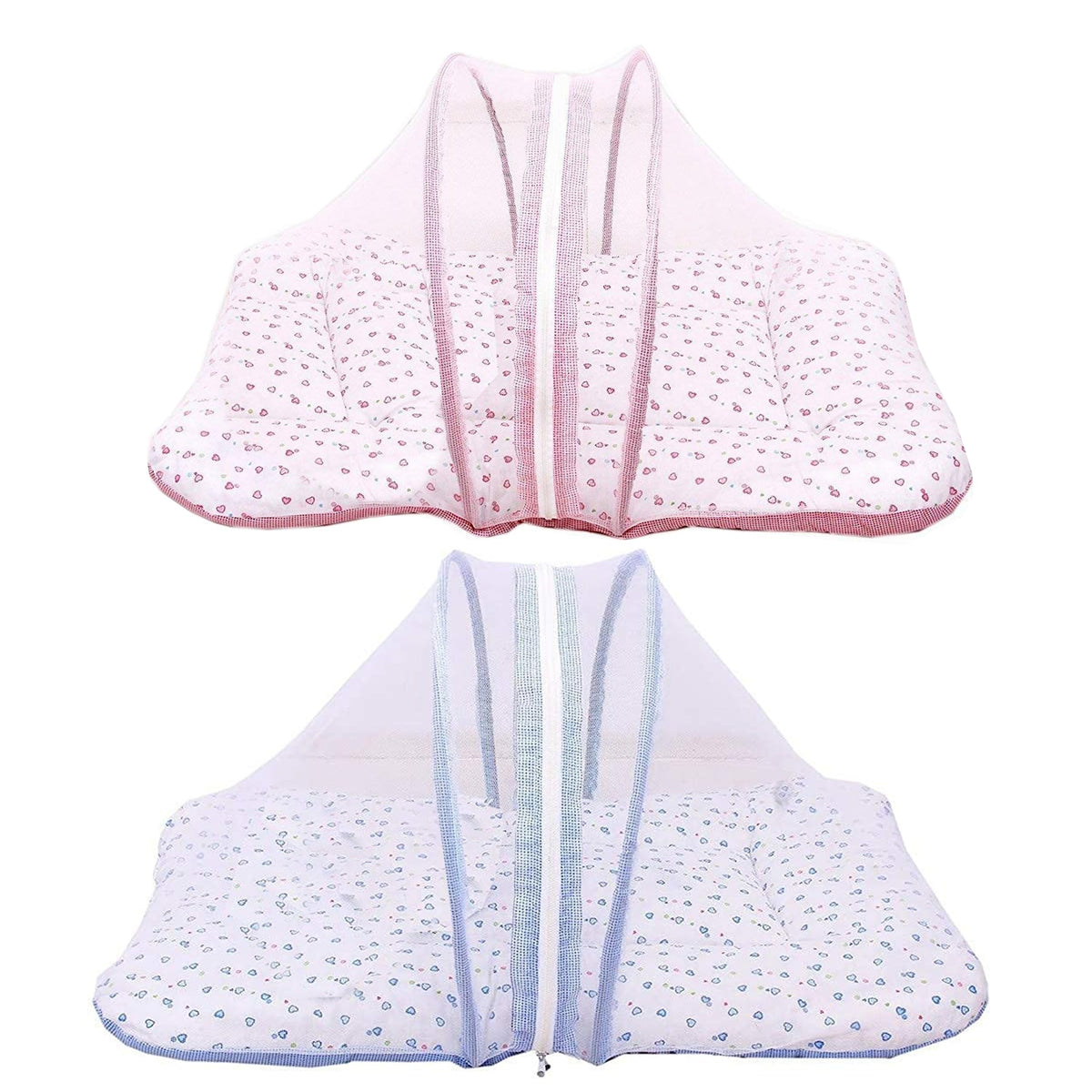 Toddylon Baby Beds with Mosquito Net | Mattress | Newborn | Twins Babies |Cotton | Bedding Set | Foldable (06 Months)
