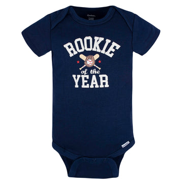 Gerber Baby Boy'S 8-Pack Short Sleeve Onesies Bodysuits, Sports Blue White, 0-3 Months