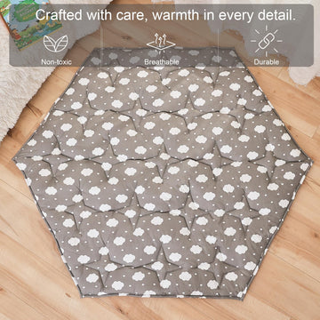 Napcure Hexagon Baby Play Mat For Floor,51'  59' Thicken Ultra Soft Playmat, Washable 6 Panel Playpen Mat Non-Slip Crawling Ma