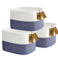 Comfy-Homi 3Pack Medium Cotton Rope Basket With Handles For Shelvesdog Toy Basketbaby Basketgift Basket Empty For Organizingnew