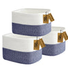 Comfy-Homi 3Pack Medium Cotton Rope Basket With Handles For Shelvesdog Toy Basketbaby Basketgift Basket Empty For Organizingnew