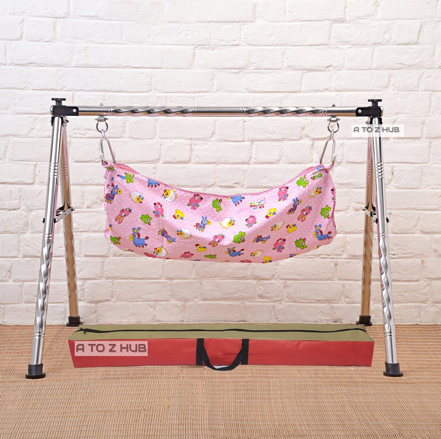 A To Z Hub BoyS And GirlS Portable Folding Ghodiyu,With Free Indian Style Cotton Cloth With Mosquito Net.!