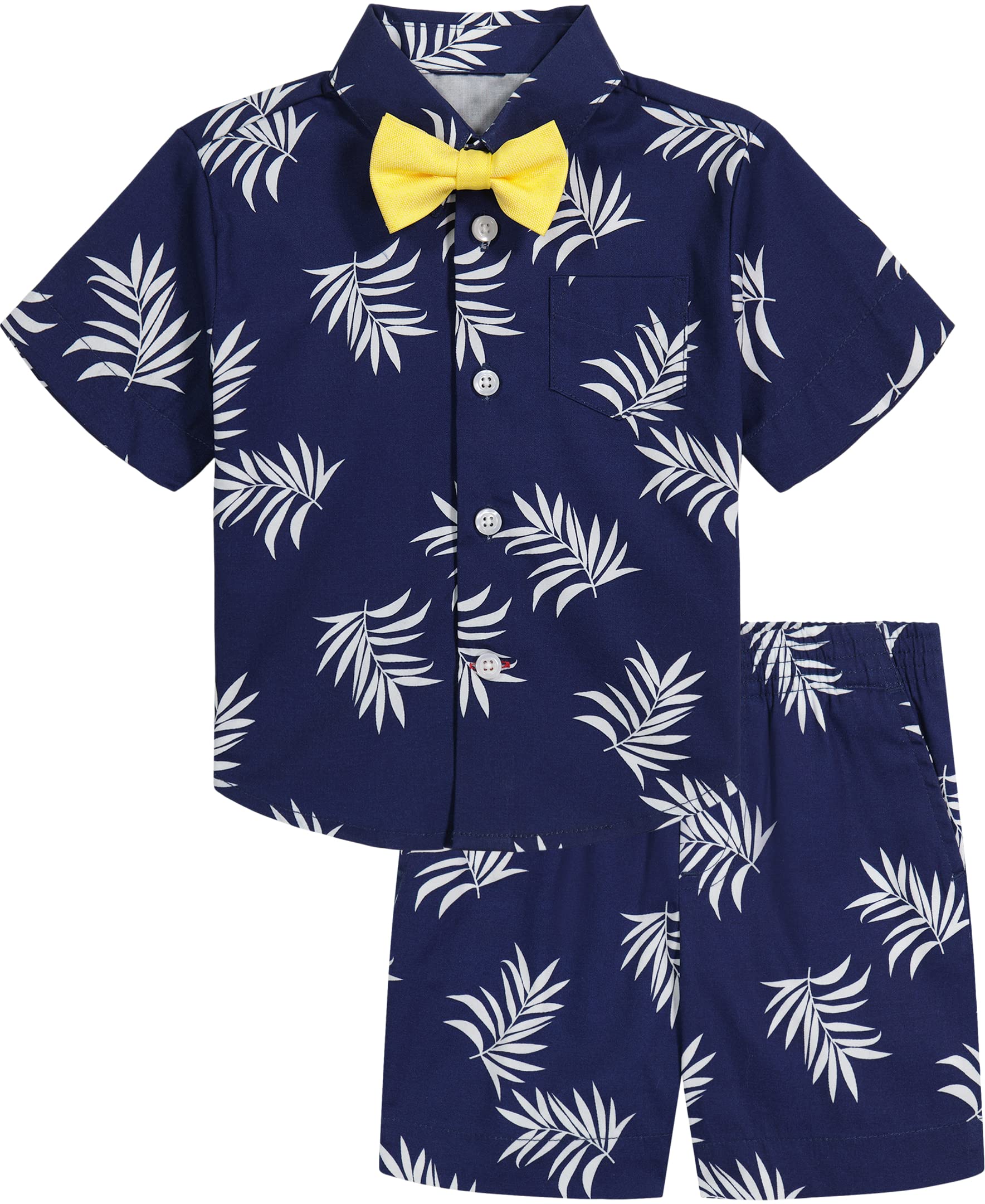 Tommy Hilfiger Baby Boys' 4-Piece Formal Suit Set, Includes Shirt, Dress Pants, Vest & Tie, Flag Blue, 6-9 Months