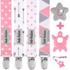 Dodo Babies Pacifier Clip & Teether Toy Set - Four Clips Plus Two Silicone Teether Toys - Universal Holder Fits Most Paci Brands