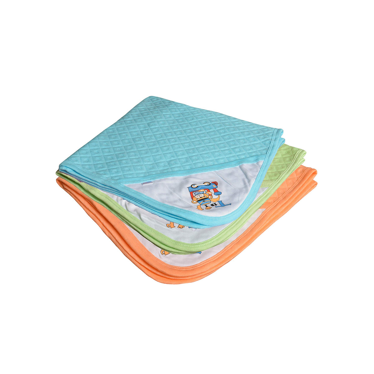 CATCUB Ultra Soft Cotton Baby Hooded Towel Combo  Pack of 3 (Blue II Green II Orange)