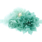 My Lello Baby Headband Shabby Fabric Flower Cluster Stretchy Elastic Aqua