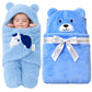 Oyo Baby Hooded Sleeping Bag & Baby Blanket | Newborn Blanket Combo Pack Of 2 | Microfiber Fleece & Sherpa Fabric | Extra Warm &