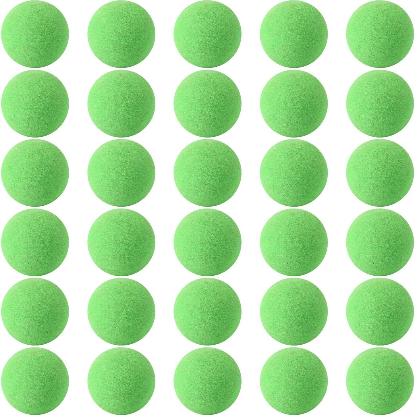 Kymqlyw 30 Pcs Assorted Mini Soft Foam Balls - Lightweight Play Balls for Crafts, Birthday Party Favors, Carnival Prizes (Green)